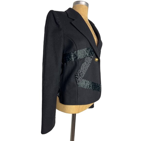 Emporio Armani Authentic Vintage Women's 8 Black Tuxedo Jacket - Picture 4 of 12